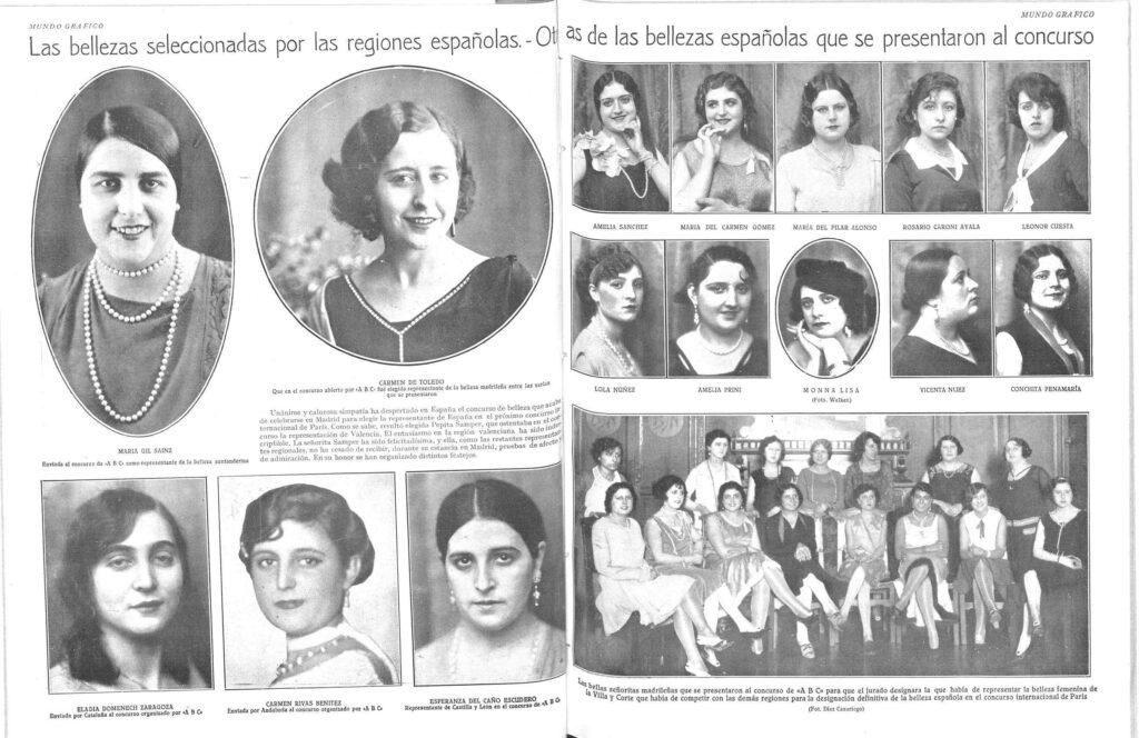 Participantes en la primera edición del concurso Señorita España.