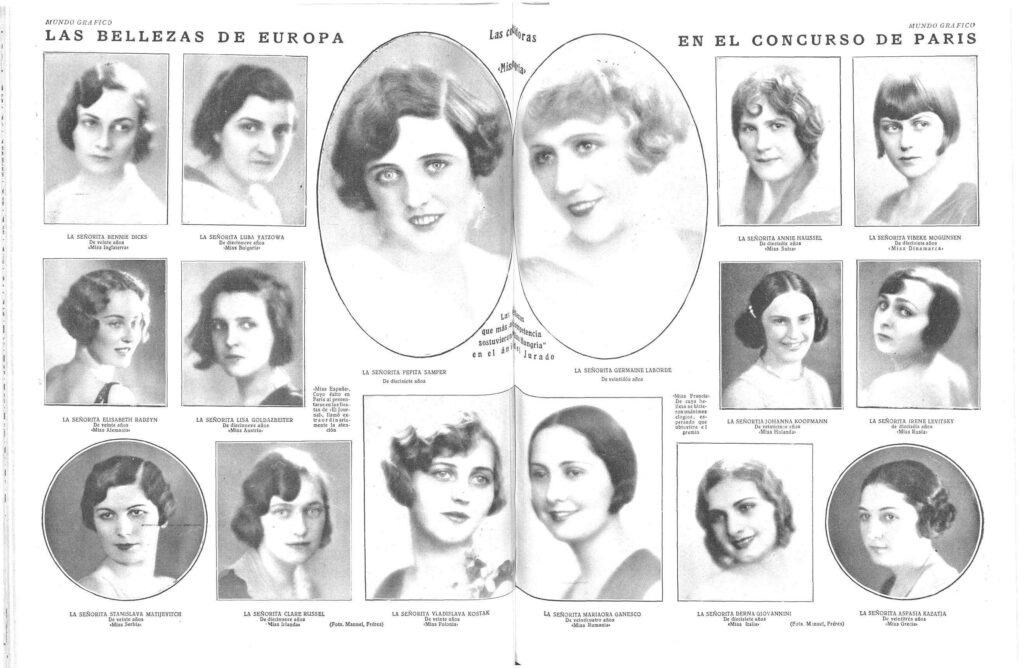 Las participantes en el concurso de Miss Europa.