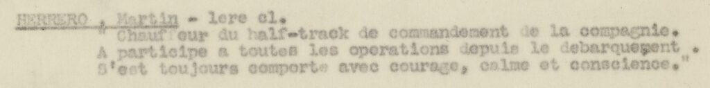 Citación de José Herrero Martín del 15 de abril de 1945.