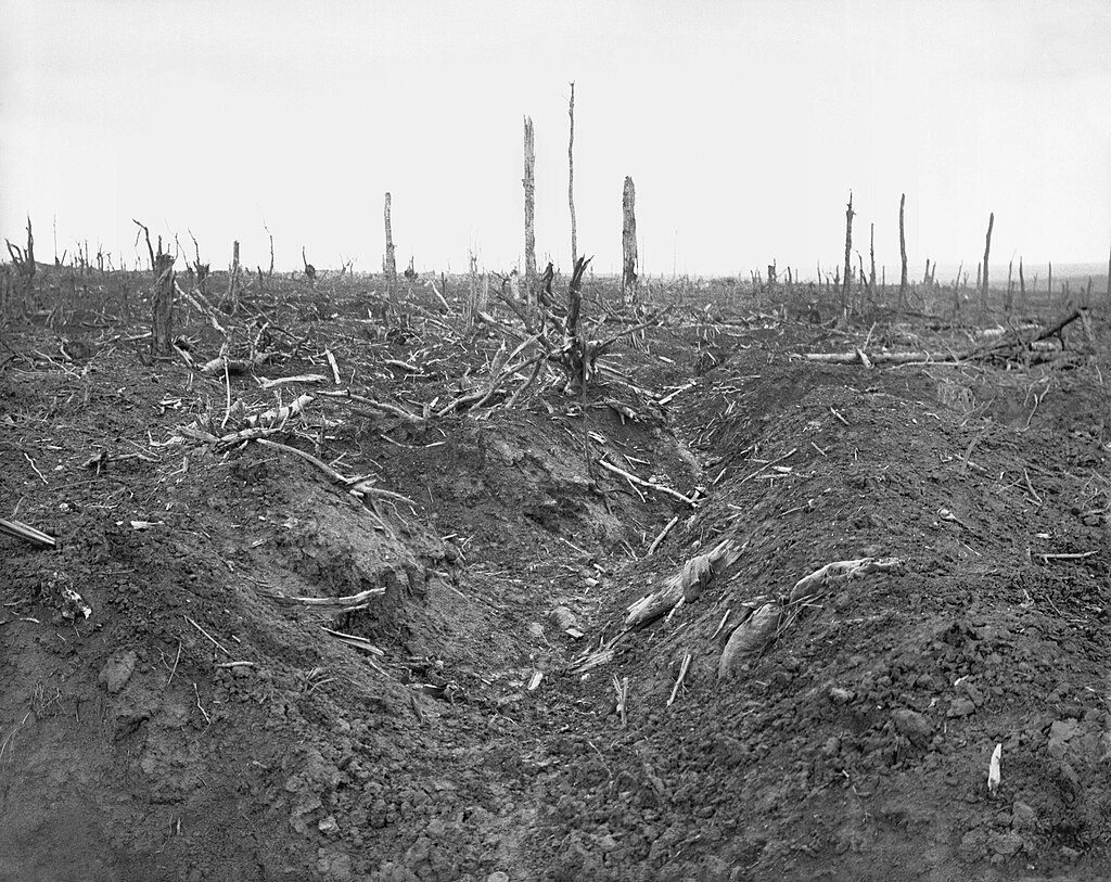 Trinchera alemana durante la batalla del Somme