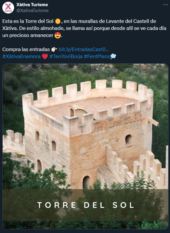 Tweet de @XativaTurisme